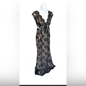 Long Black Lace Formal Dress sz S